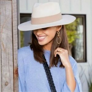 TERESSA FOGLIA Curateur Lynn Rachel Zoe Fedora Vegan Suede Boho Rancher Felt Hat
